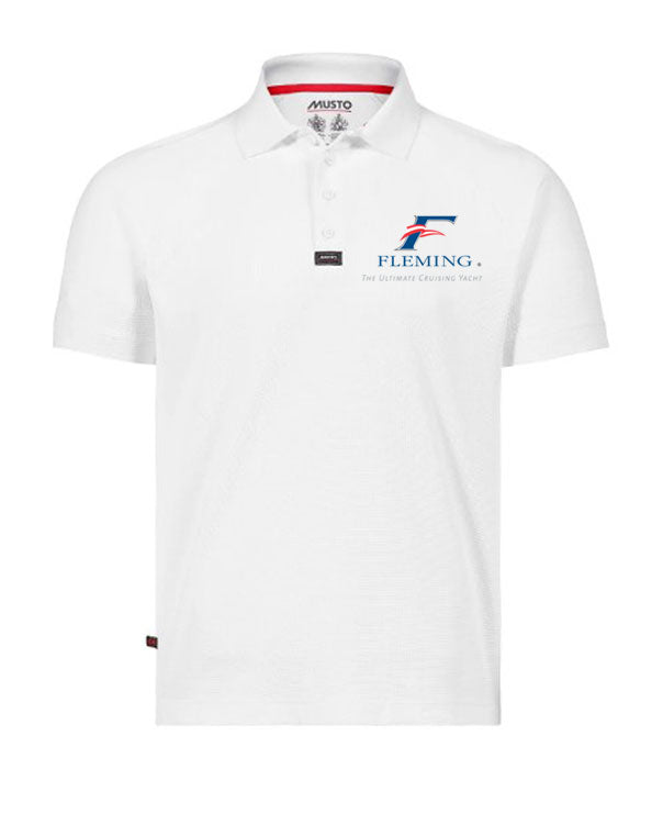 MEN'S MUSTO SHORT-SLEEVE POLO SHIRT - X-Large, WHITE