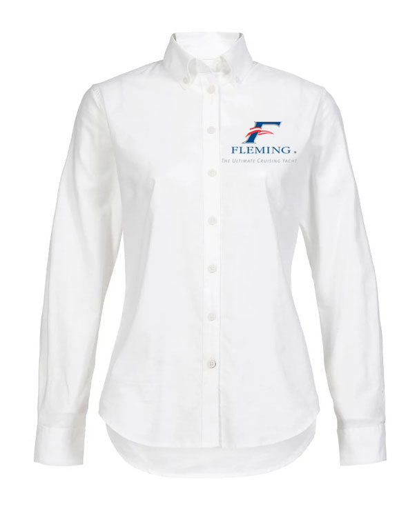 WOMEN'S MUSTO OXFORD LONG-SLEEVE SHIRT - 16/XL, WHITE