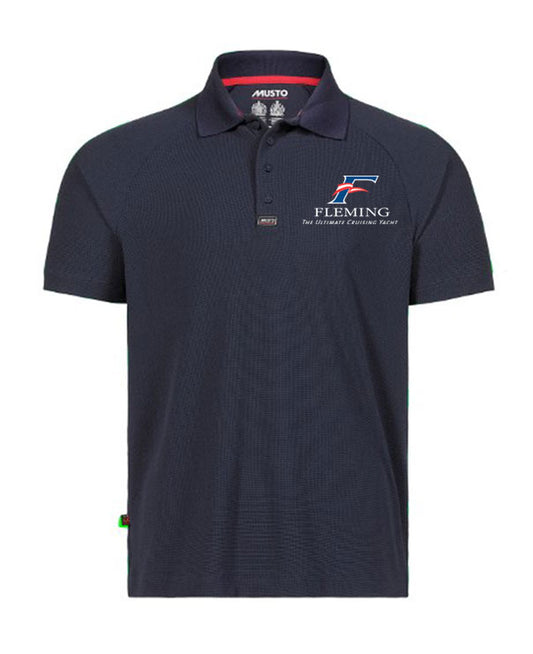 MEN'S MUSTO SHORT-SLEEVE POLO SHIRT - X-Large, NAVY