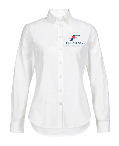 WOMEN'S MUSTO OXFORD LONG-SLEEVE SHIRT - 16/XL, WHITE